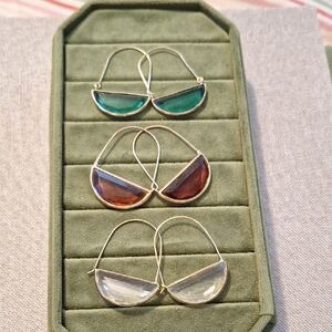 Elegant Gold and Gemstone Earrings Set